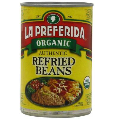 La Preferida Organic Refried Beans Authentic - 15 Oz - Pack of 6