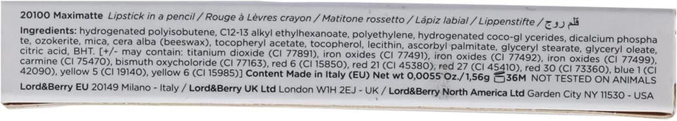 2x Lord & Berry MAXIMATTE Crayon Matte Lipsticks Intense Colour NEW - Image 3 of 3