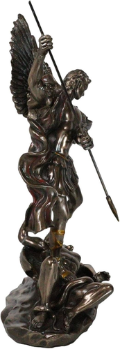Catholic Church Saint Archangel Michael Piercing Satan Lucifer with Spear Decora - Picture 3 of 12