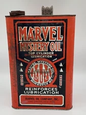 Marvel Mystery Oil 1 gallon can - Early Spout Metal Can before danger labeling