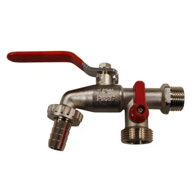 MARKENLOS Sirocco Duo Doppelanschluss Wasserhahn Zapfventil 1/2" Kugelauslaufhahn