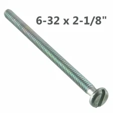 10pcs #6-32 x 2-1/8" Steel Machine Screws Slotted Drive Pan Head Zinc Plated