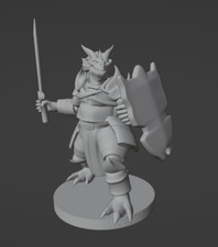 Dragonborn Paladin with a Belly 28mm Scale DND D D Tabletop Miniature