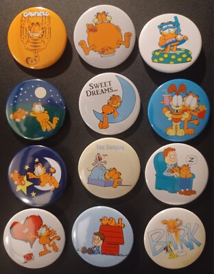 Garfield Button Garfield - 2 1/4 Inch Buttons - Set of 12 | eBay