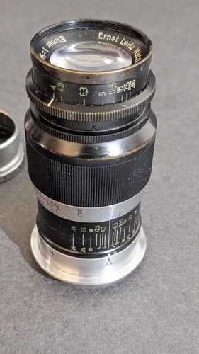VIntage Ernst Leitz Wetzler ELMAR f= 9cm 1:4 Leica Camera Lens READ & SEE PICS - Picture 5 of 15