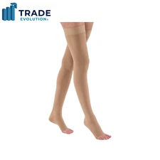 JOBST Relief Thigh High Graduated Compression Stockings, 15-20mmHg - Large Beige