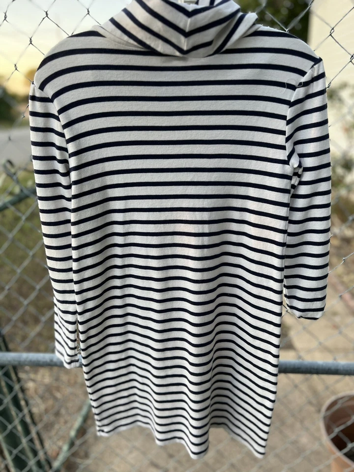 Vestido Vineyard Vines Niñas L - 14 ~ Juvenil Capucha Cuello Rayas Manga Larga Suéter Foto 4 de 4