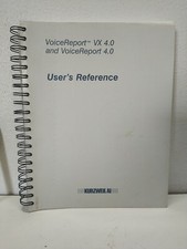 Voice Report VX 4.0 User's Reference Kurzeweil AI 1992 Ring Wire Bound