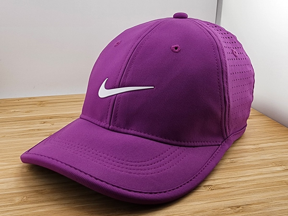 Nike Golf Hat Cap, Purple w/White Swoosh, Aerobill, Womens Hook
