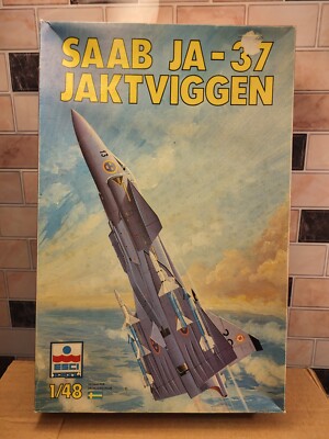 1/48 Scale Esci, JA-37 Viggen Jet Fighter Model Kit #4089 BN Open Box Bag Sealed
