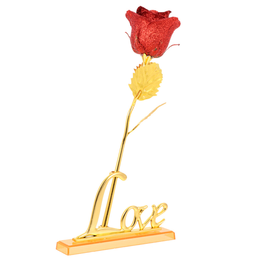 Gold Foil Rose Plastic Bride Gift Love Decorative Tabletop Sign Foam