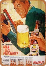 METAL SIGN - Falstaff Beer and Ice Skating - Vintage Look Reproduction