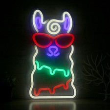  LED Night Light Alpaca Shaped Lamp Atmosphere Light Neon Light for Home Bedroom