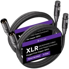 XLR Cables 6ft 2 Packs, to Female XLR Microphone Cable, Gold-Plated 3-Pins Ba...