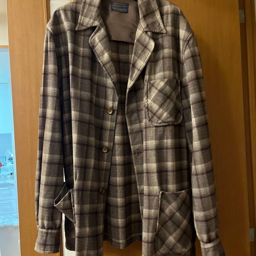 Pendleton Wool Blouson Jacket Brown Check Vintage… - image 3