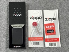 ZIPPO Sturmfeuerzeug 60006276 black matte schwarz matt + Feuerstein/Docht - NEU!