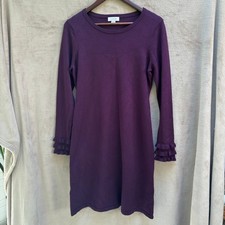 Women's Calvin Klein Plum Long Sleeve Knit Dress M with Ruffle Cuffs