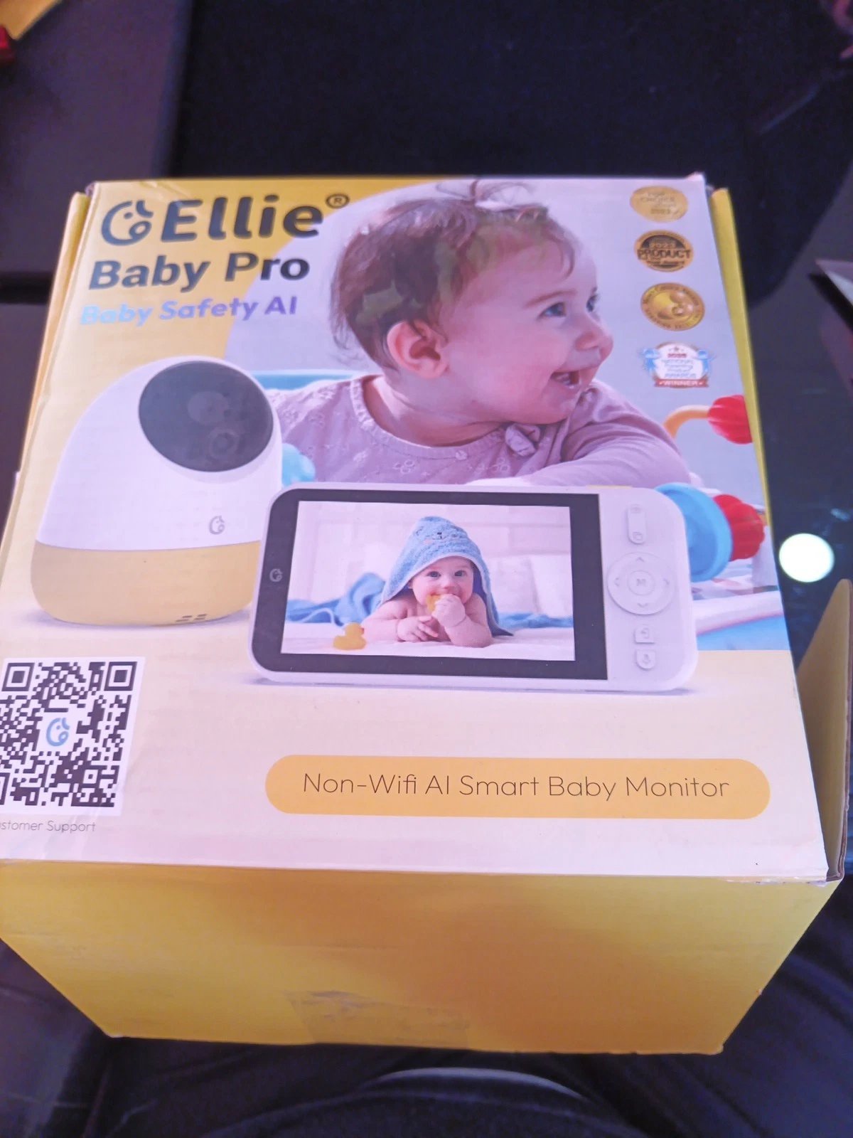 Ellie Baby Pro Yellow Non-Wifi AI Smart Baby Monitor With Wide Angle Viewing