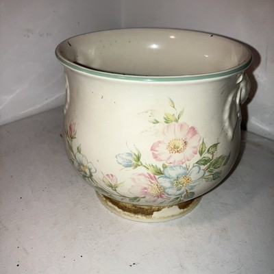 Vintage St Michael Edwardian Lady Floral Design Keramik Pflanztopf Jardinière