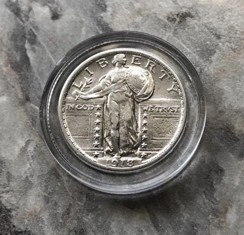 1918 Standing Liberty Quarter In BU Condition.