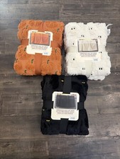 NWT Costco Halloween Faux Fur Throw Blanket Lot of 3 Ghost Cat Pumpkin