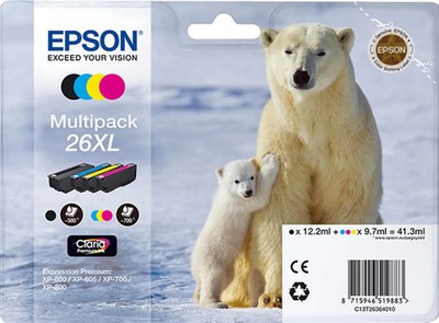 Epson 26XL / T2636 / C13T26364010 / C13T26364020 / C13T26364511 Tinten Sparset s