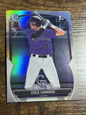 COLE CARRIGG 2023 Bowman Draft #BDC-151 1st Chrome Silver Refractor