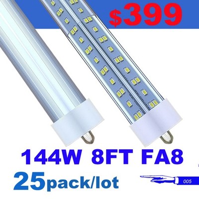 8Feet Single Pin LED Tube Lights 8FT FA8 LED Shop Light Bulb T8 Warehouse Light