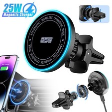 25W MagSafe Car Charger Mount Air Vent Phone Holder for iPhone 17 16 Pro Max