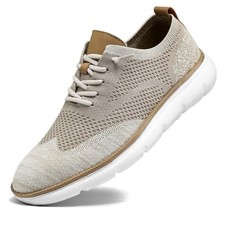 Men's Size 7 (39) Tan Business Casual Fashion Sneakers Dress Oxford Style SALE
