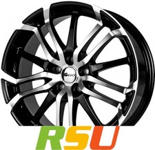 4x Brock B26 schwarz front-poliert 7.5x17" ET38 LK5 110 ML 65.1 Alufelgen 17 ...