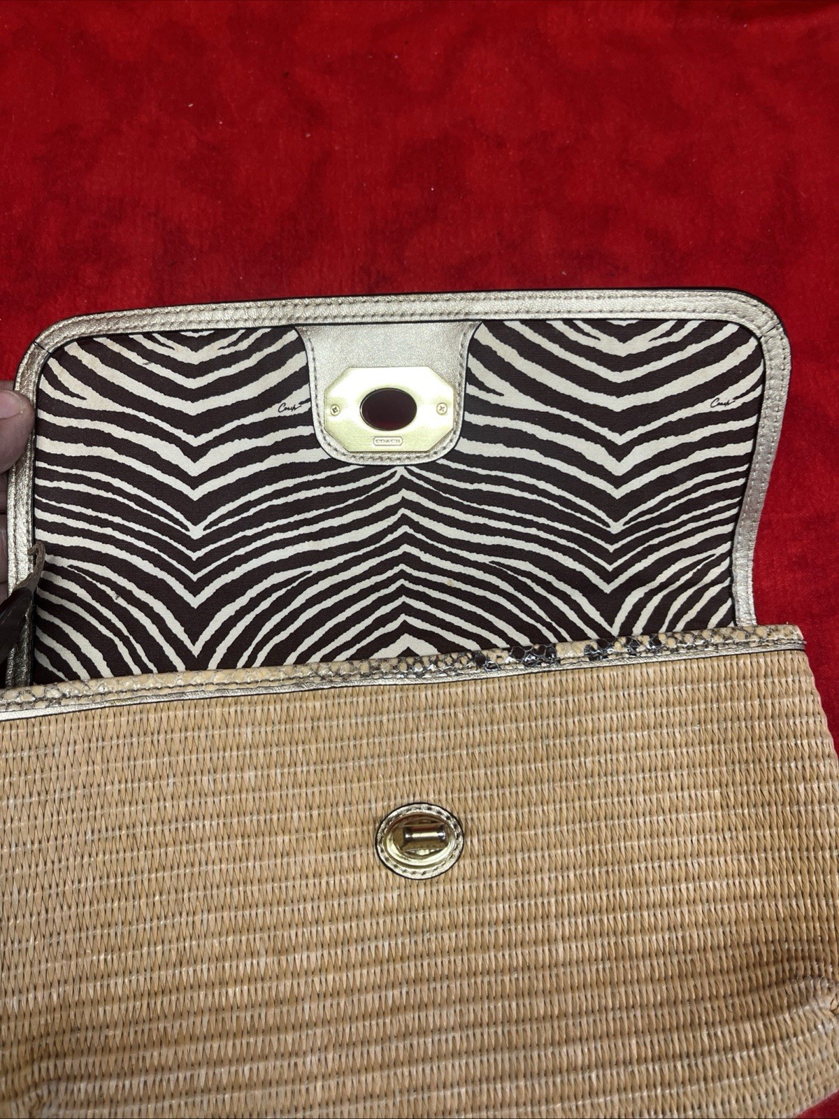 COACH NATALIE STRAW CLUTCH w/ PYTHON EMBOSSED LEA… - image 8