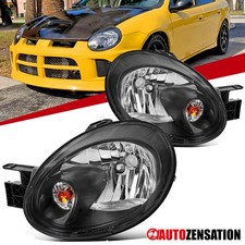 Fit 2003-2005 Dodge Neon Se Sxt Srt-4 Black Headlights Lamps Leftright 03-05 Fit 2003-2005 Dodge Neon Se Sxt Srt-4 Black Headlights Lamps Leftright 03-05