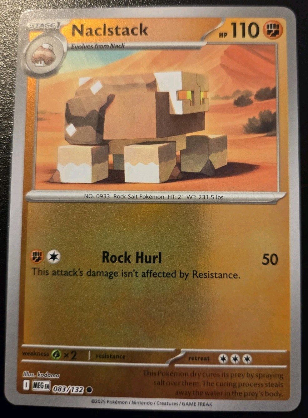 Naclstack 083/132 Reverse Holo Common Mega Evolution Pokemon TCG