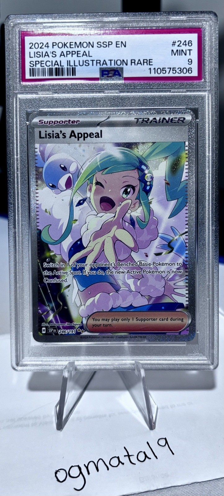 Lisia's Appeal SIR Illustration Rare Pokemon Surging Sparks #246/191 PSA 9 MINT