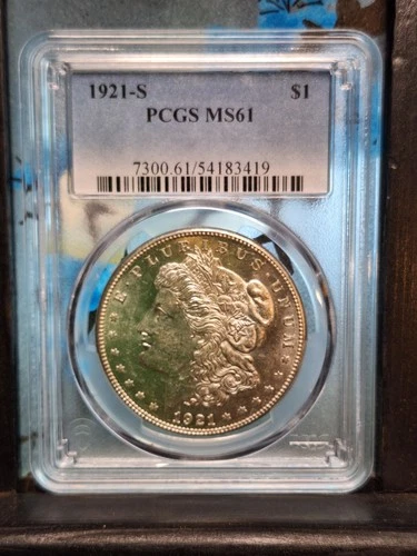 1921-S Morgan Silver Dollar PCGS MS61. VAM 1D "polished reverse."