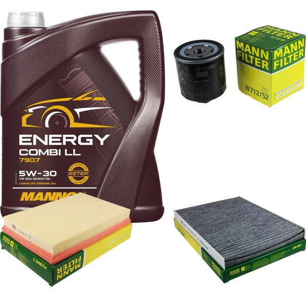 Mann Inspektionspaket 5L Mannol Energy 5W-30 FüR Seat Leon 1.6 16V Toledo II-image