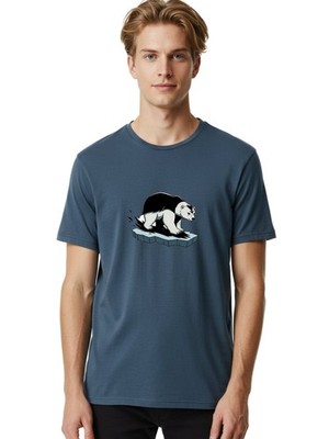 Aggressive-Panda Mens Graphic Tee, 100% Cotton, Casual Summer Wear