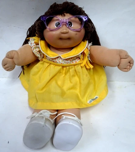 Cabbage Patch Kids Coleco OAA 1984 16" Brunette/Brown Eyes-Glasses Original