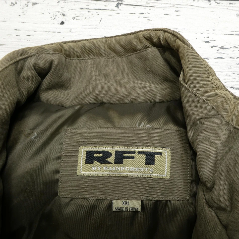 Chaqueta RFT by Rainforest para Hombres 2XL Verde Oliva Plumón Puffer Cremallera Completa Abrigo de Invierno Foto 2 de 4