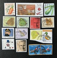 Lot de 20 timbres de Belgique années diverses - encore sur fragment! E74