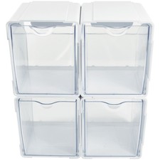 DEFLECTO® Tilt Bin Interlocking Storage Organizer, 4 pk