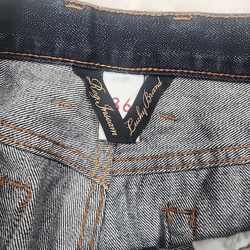 Lucky Brand Mens Blue Denim Jeans 36 X32 100% Cotton Style # 7MG1000  - Picture 7 of 10