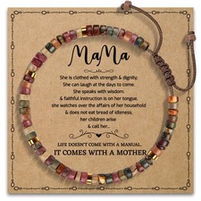 Bracelet Gifts for Women - Mom Birthday Gifts from Daughter Son Natural Stone Br