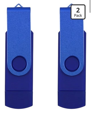 32GB USB Flash Drive 2 Pack Metal Swivel Thumb Drive USB 2.0 Pen Drive