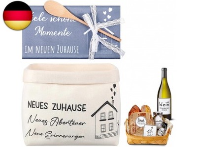 Sinmoe Geschenk zum Einzug Einzugsgeschenke Haus Brotkorb Brot Salz Wein
