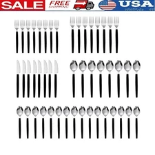 49 Piece Flatware Set 8 Dishwasher Safe W/ Organizer Tray Ergonomic Handles New