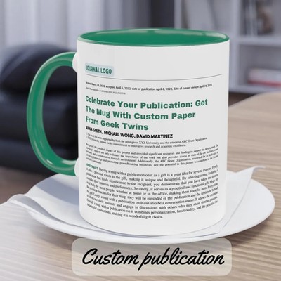 Green Custom Publication Mug Thesis mug Phd Student graduation Gift