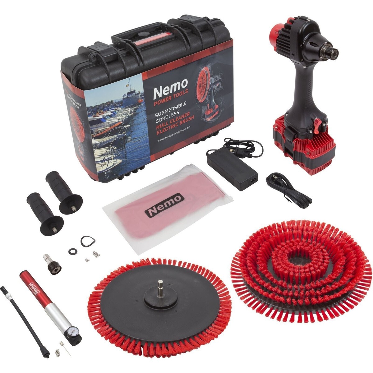 トリートメント nemo Boat Hull Cleaner, Nemo, 50M, 18V, (1) 10Ah Li-Ion, w/ Brush Set