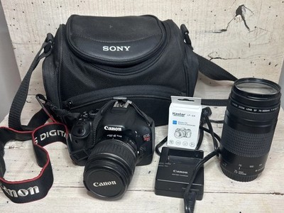 Canon EOS Rebel T2i DSLR Camera with 2 lenses:  EFS 18-55mm / EF 75-300mm TESTED